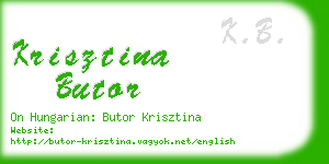 krisztina butor business card